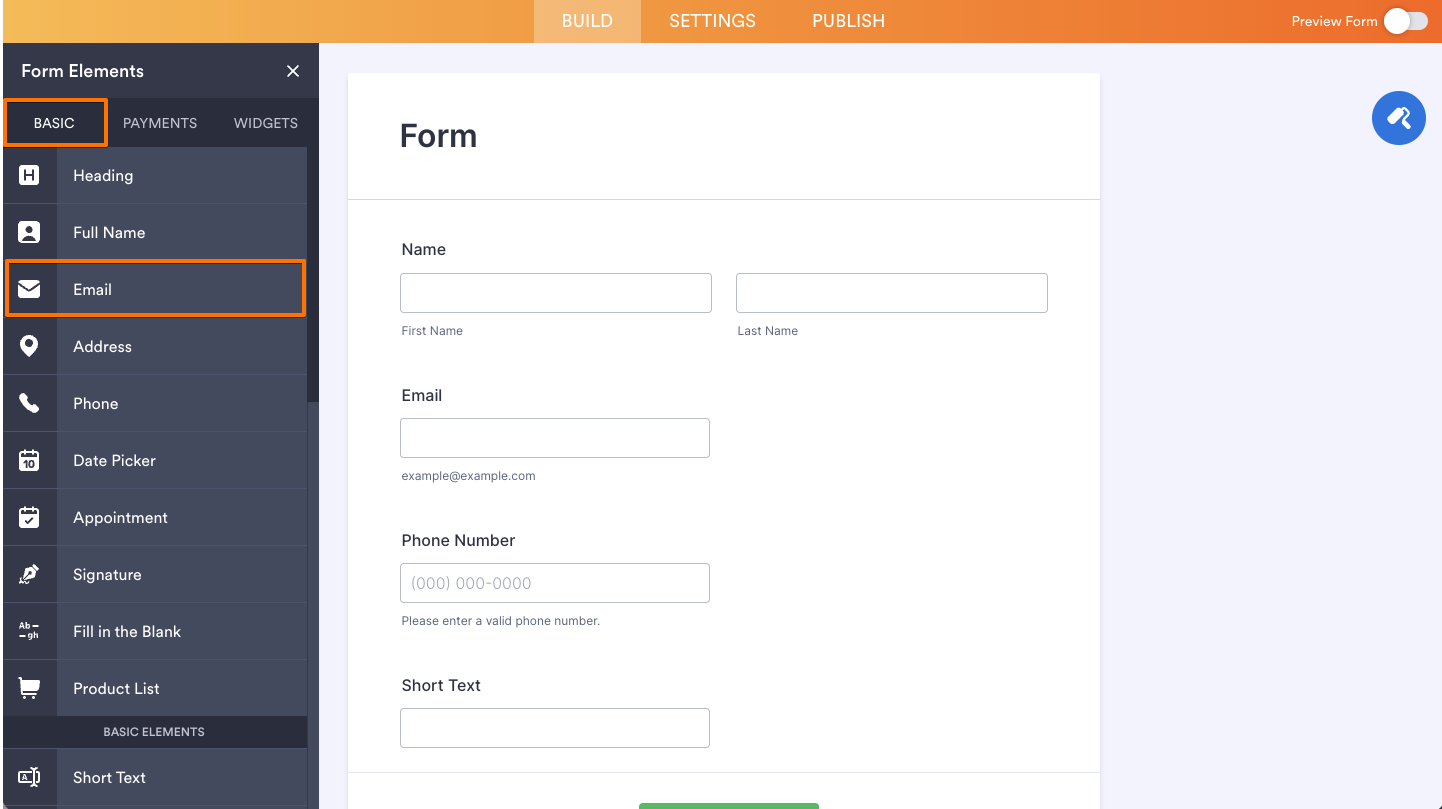 How to Add and Set Up the Email Element on Your Form Image-2