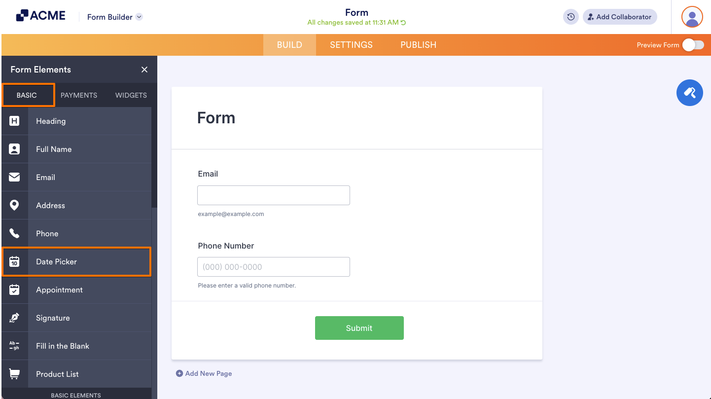 How to Add and Set up the Date Picker Element on Your Form Image-2