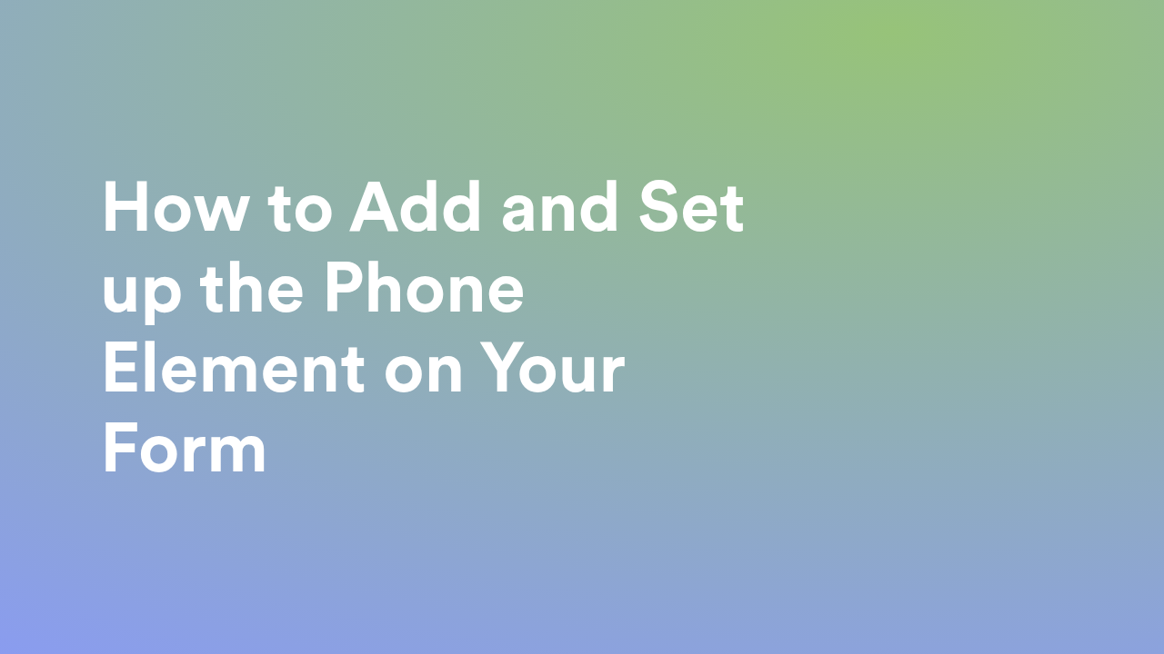 Create Forms