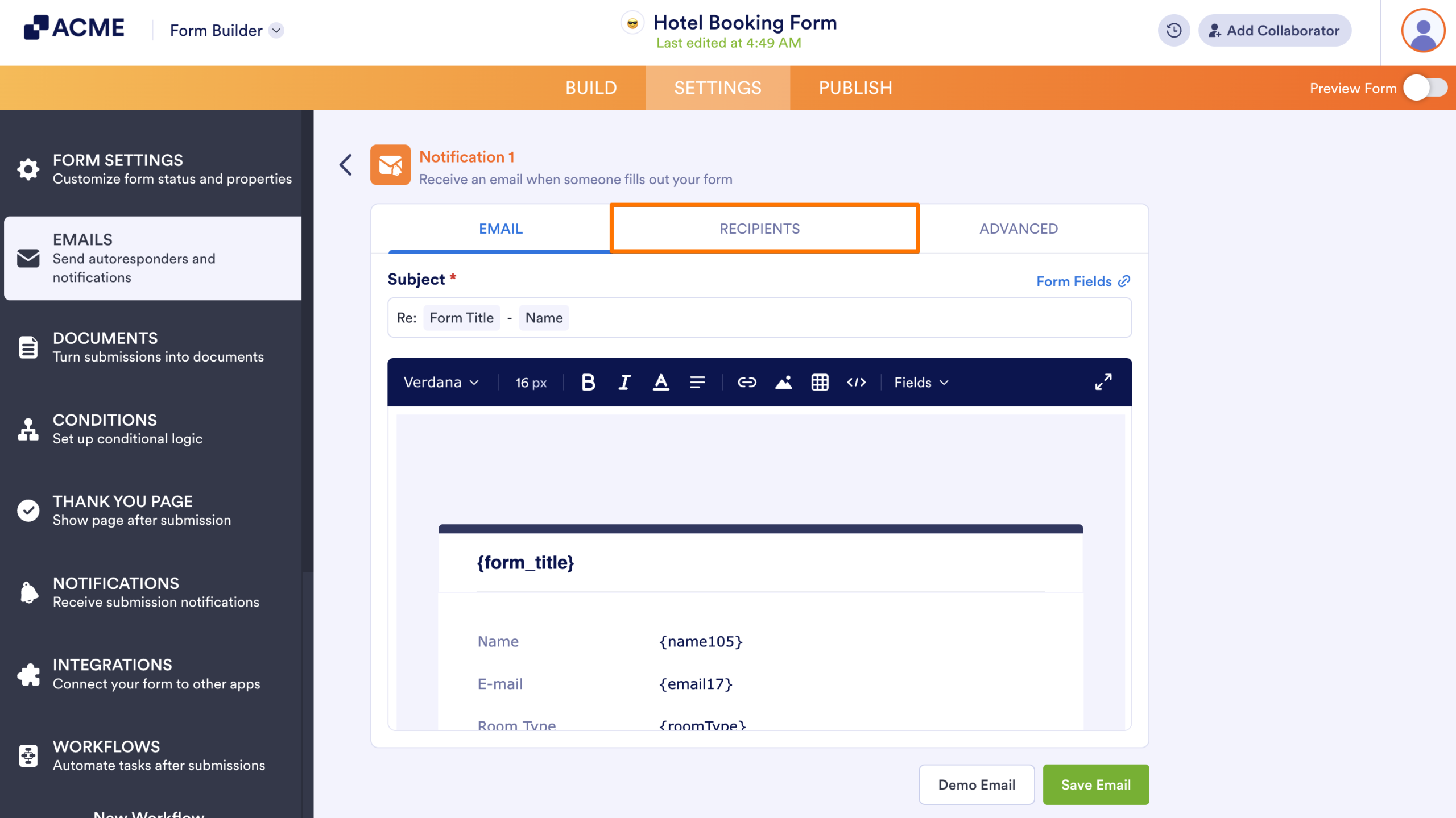 How to Add/Remove Team Members to Form Notifications in Form Builder Image-2