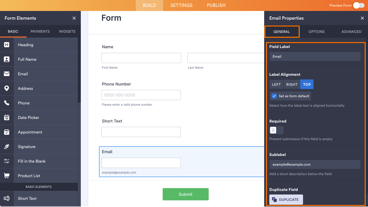 How to Add and Set Up the Email Element on Your Form Image-4