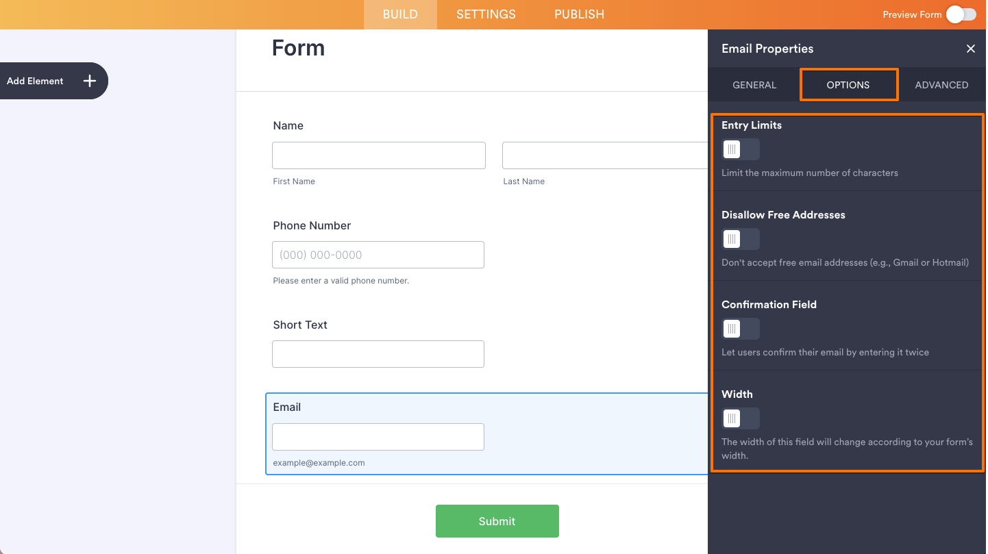 How to Add and Set Up the Email Element on Your Form Image-5