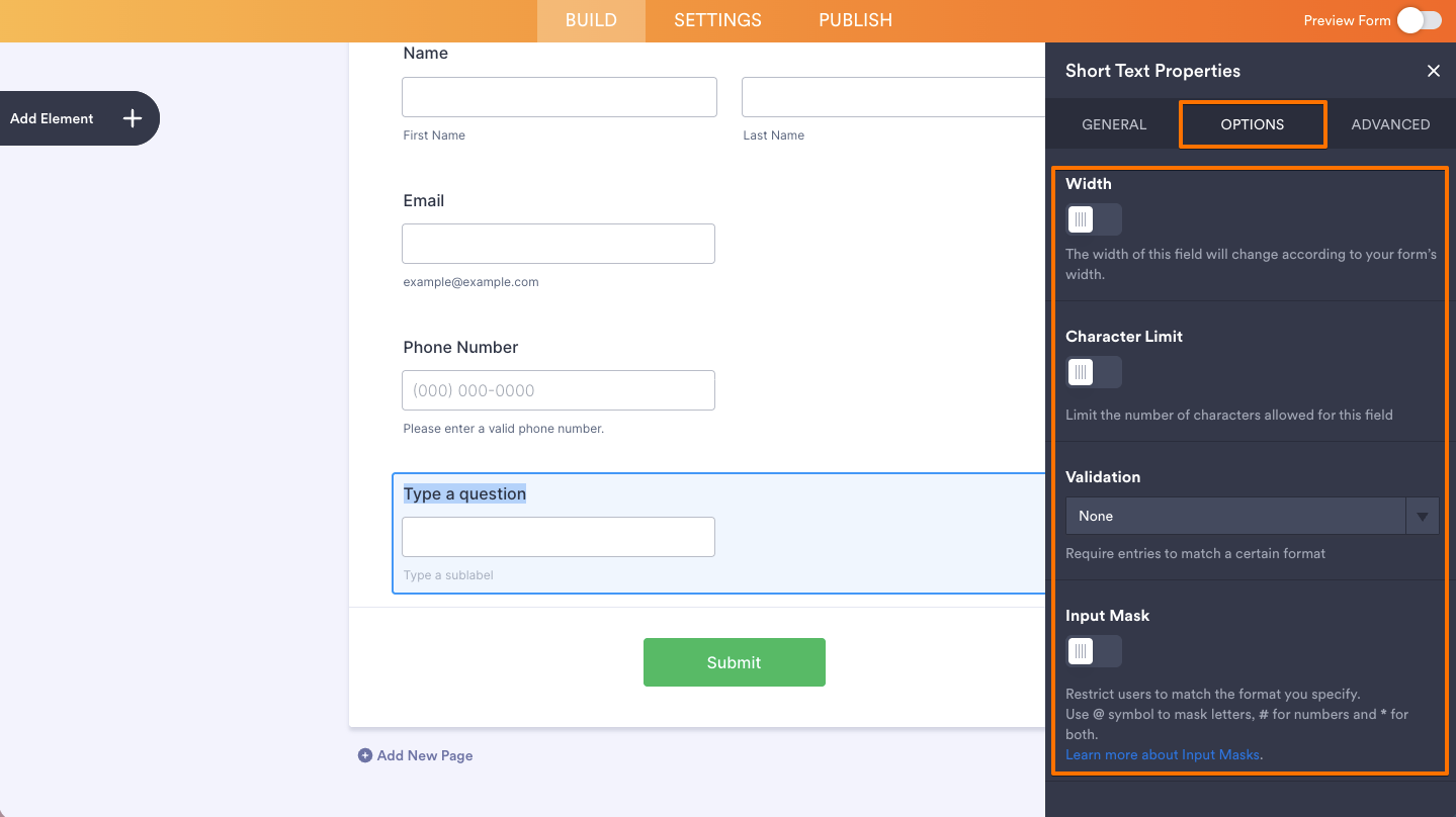 How to Add and Set Up the Short Text Element on Your Form Image-5