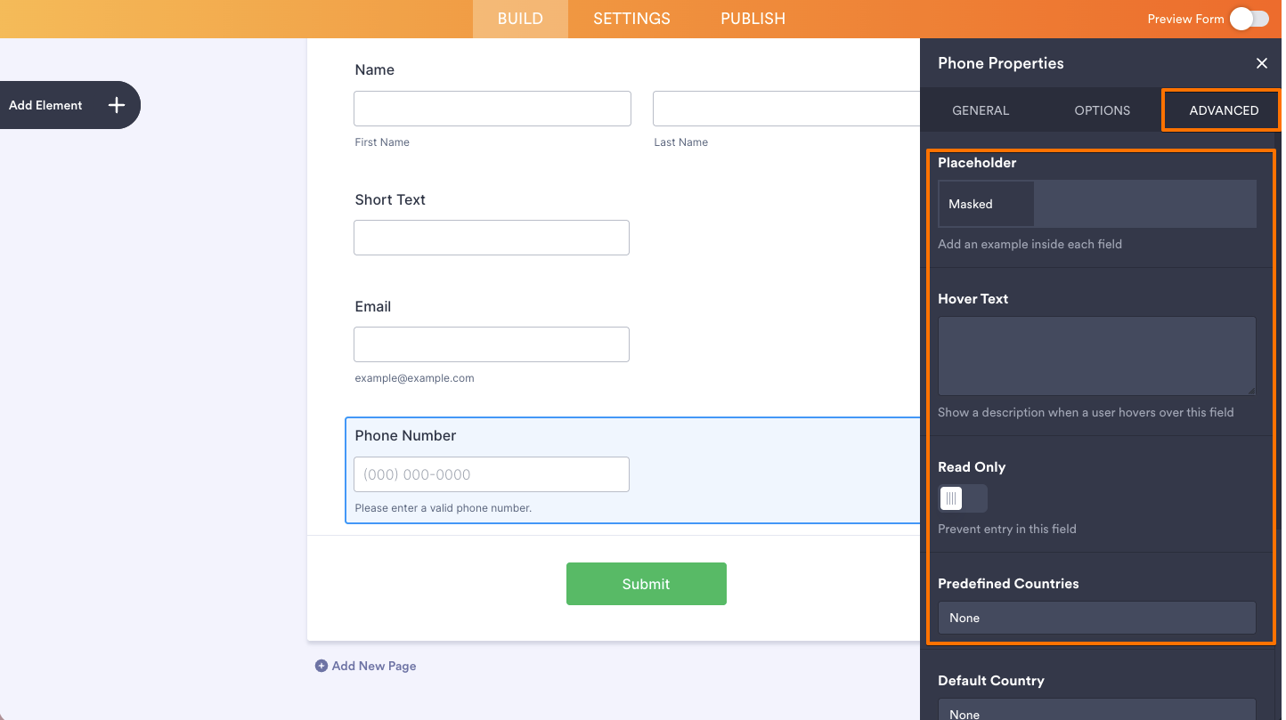 How to Add and Set up the Phone Element on Your Form Image-6