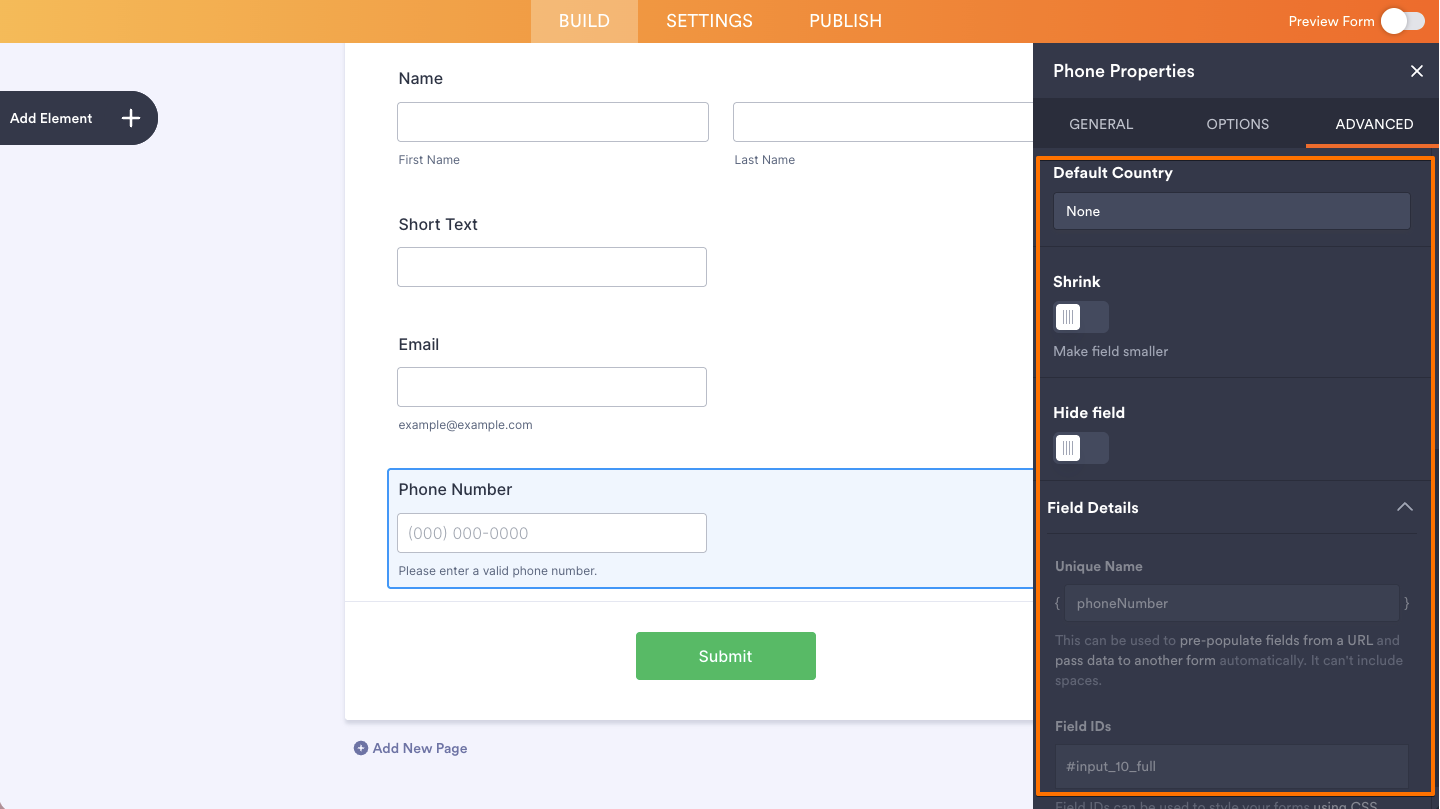 How to Add and Set up the Phone Element on Your Form Image-7
