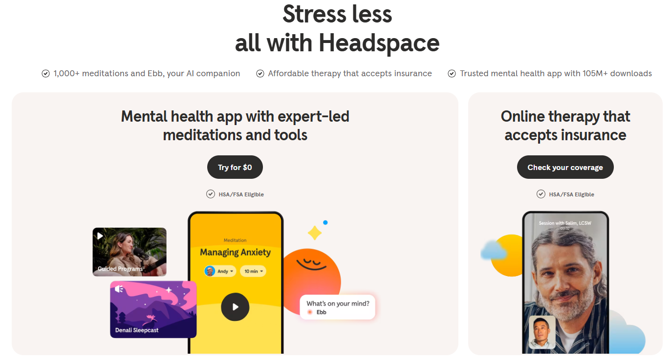 Headspace Landing Page