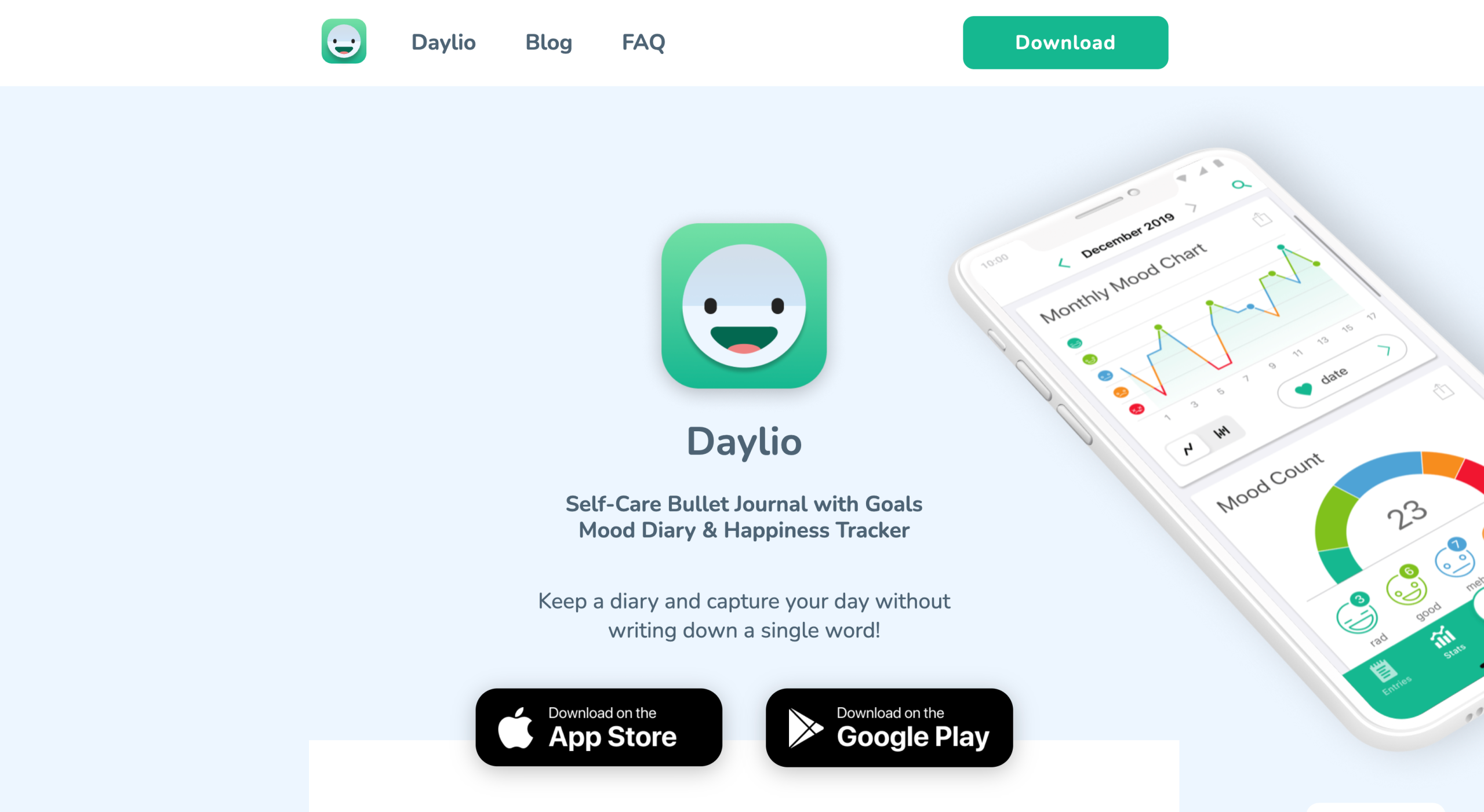 Daylio Landing Page
