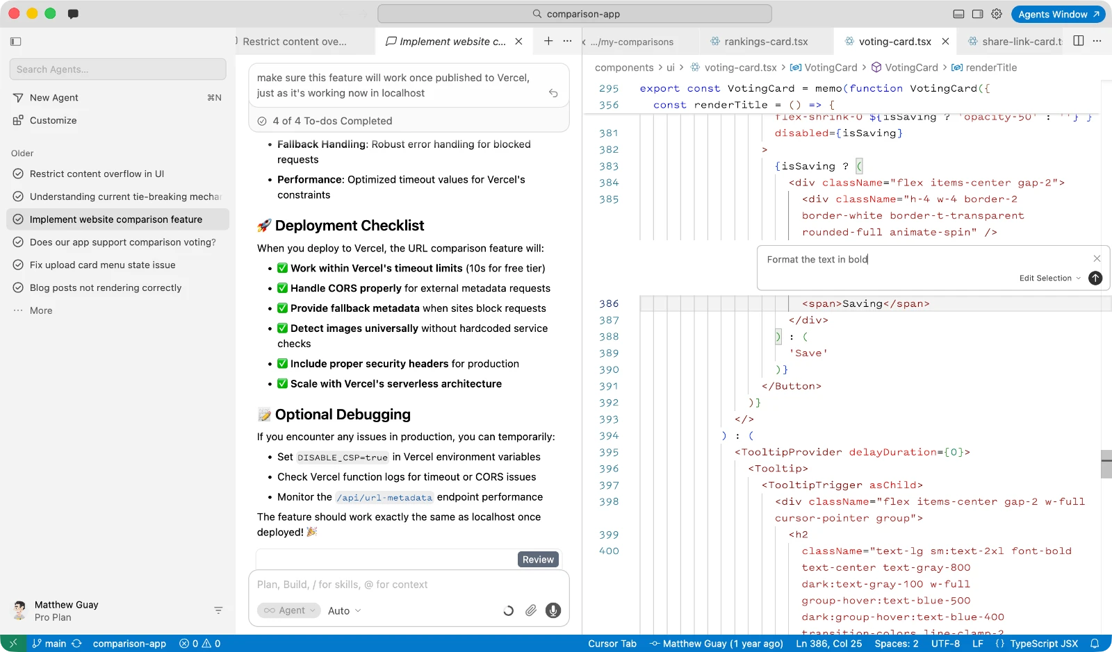 Cursor merges AI and hand-written code edits