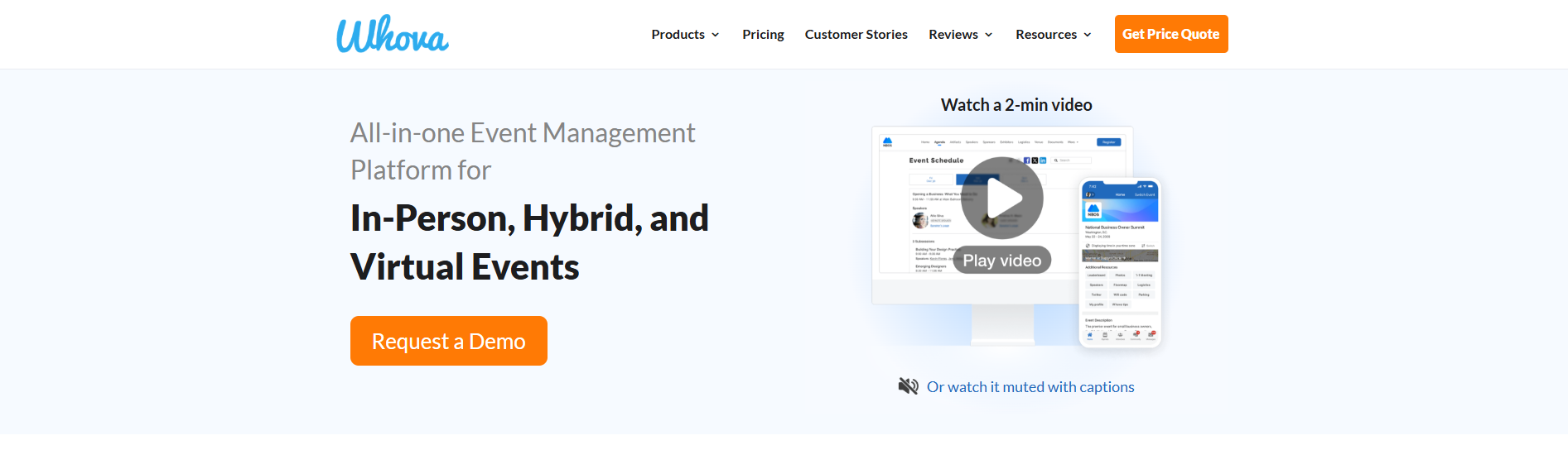 Whova Landing Page