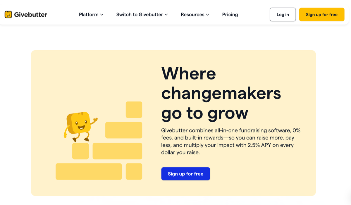 Givebutter Landing Page