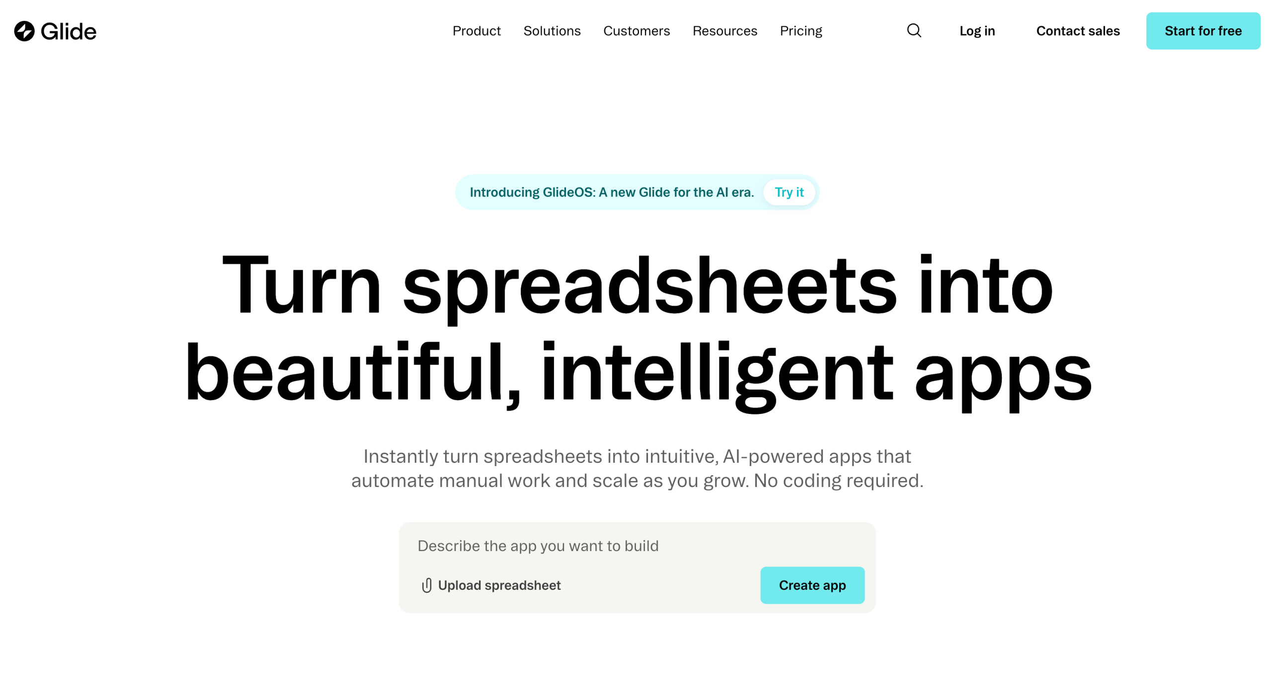 Glide Landing Page