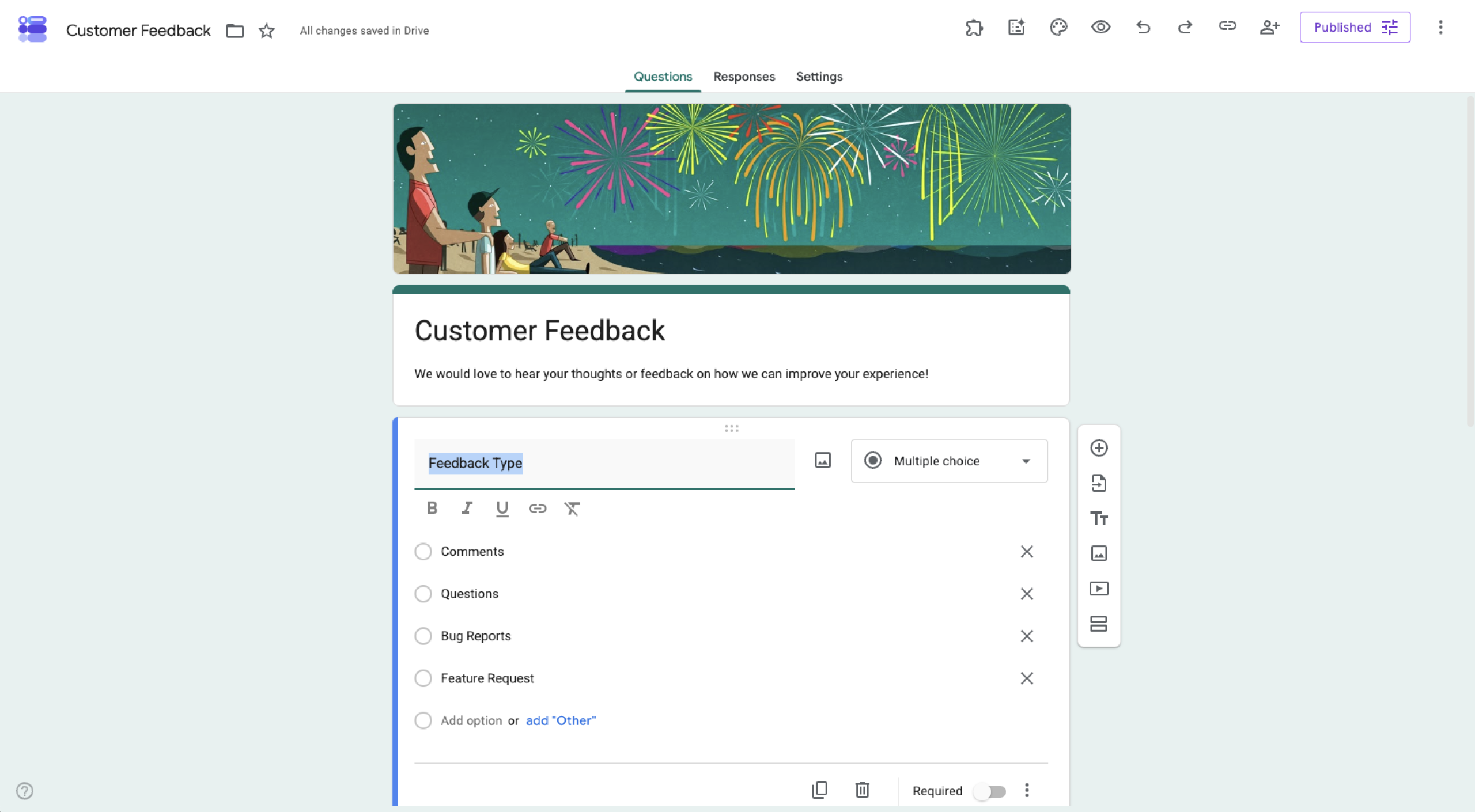 Google Forms Customer Feedback Form