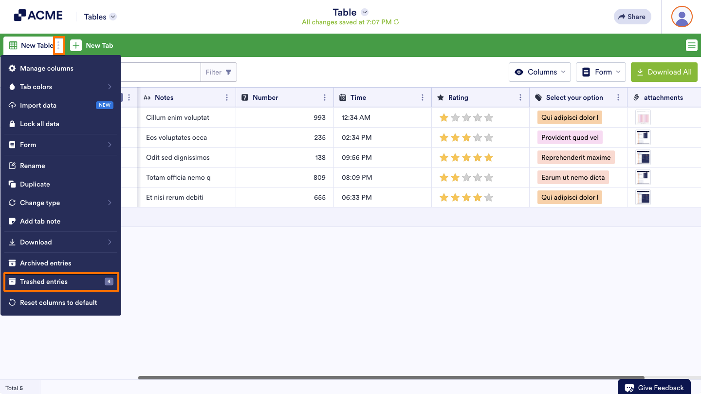 How to Restore Deleted Submissions in Tables Image-1