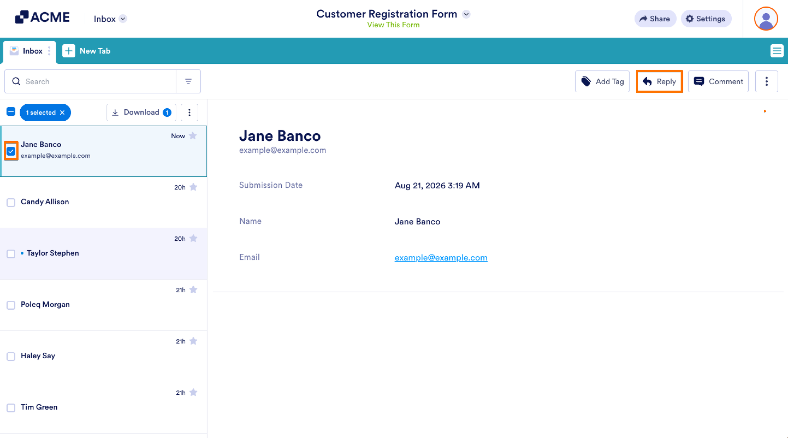 How to Email Entries in Inbox Image-1