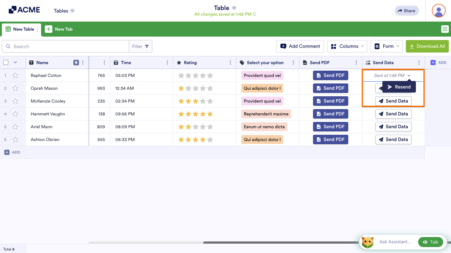 How to Send Data to Other Apps in Tables Image-10