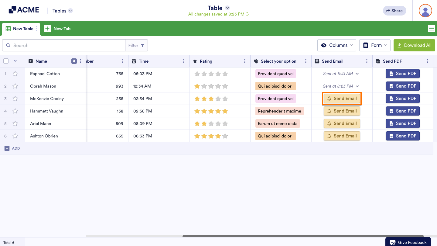 How to Use Direct Emailing Options in Tables Image-11