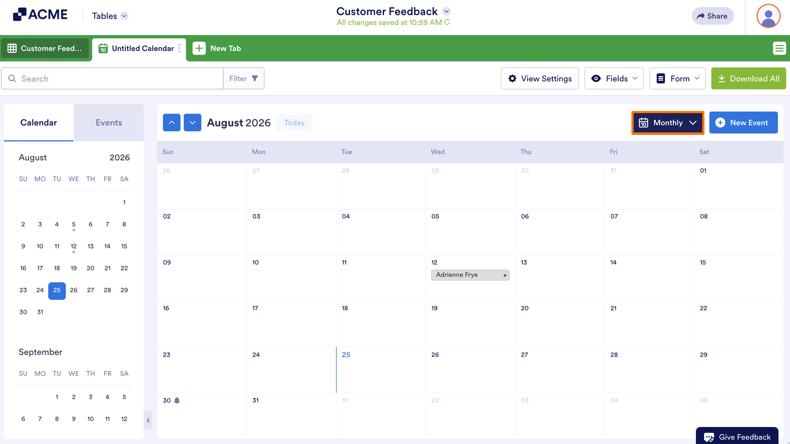 How to Add a Calendar View in Tables Image-10