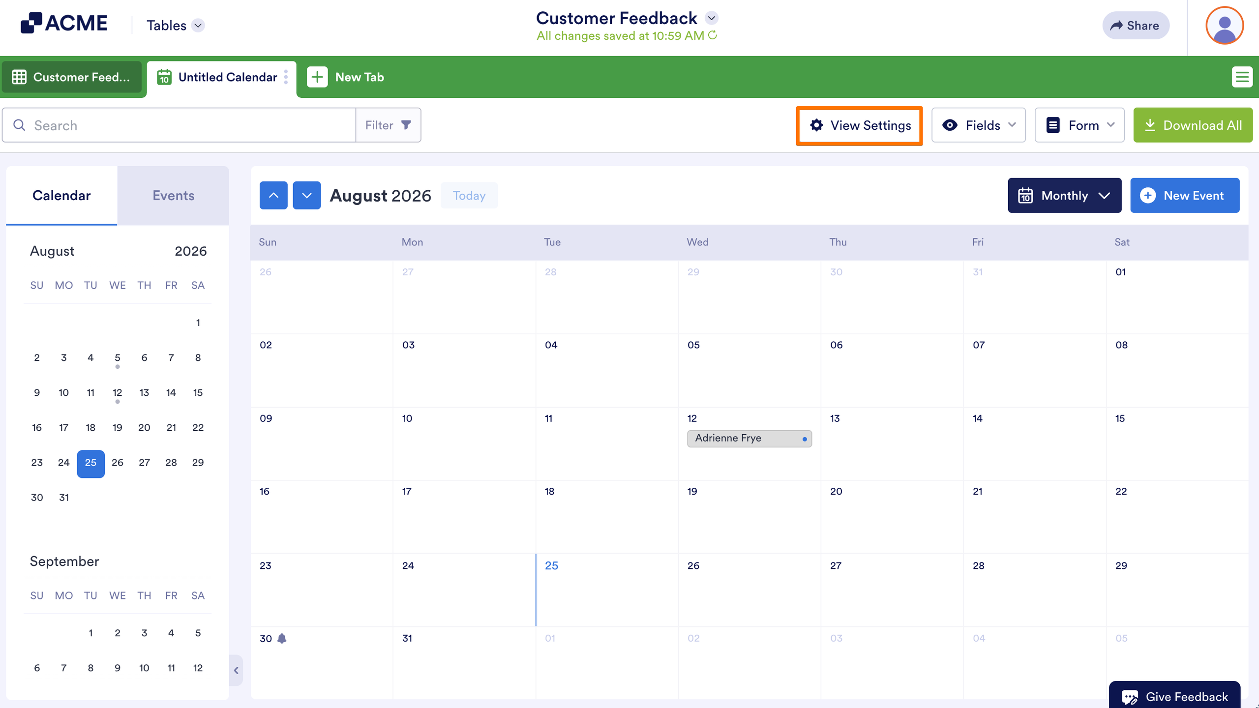 How to Add a Calendar View in Tables Image-13