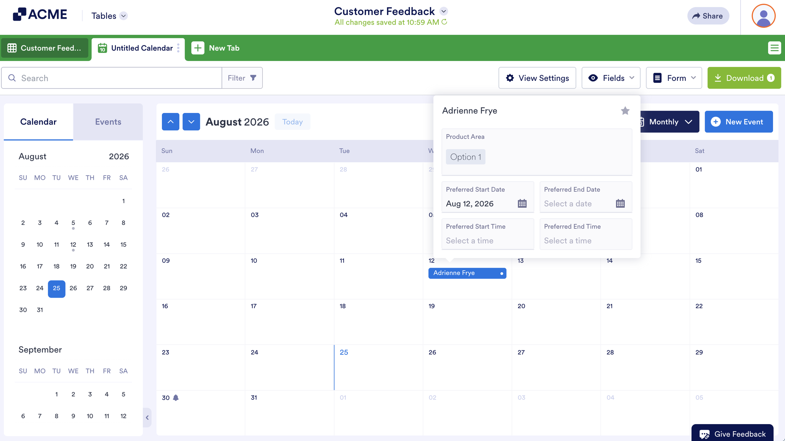How to Add a Calendar View in Tables Image-15