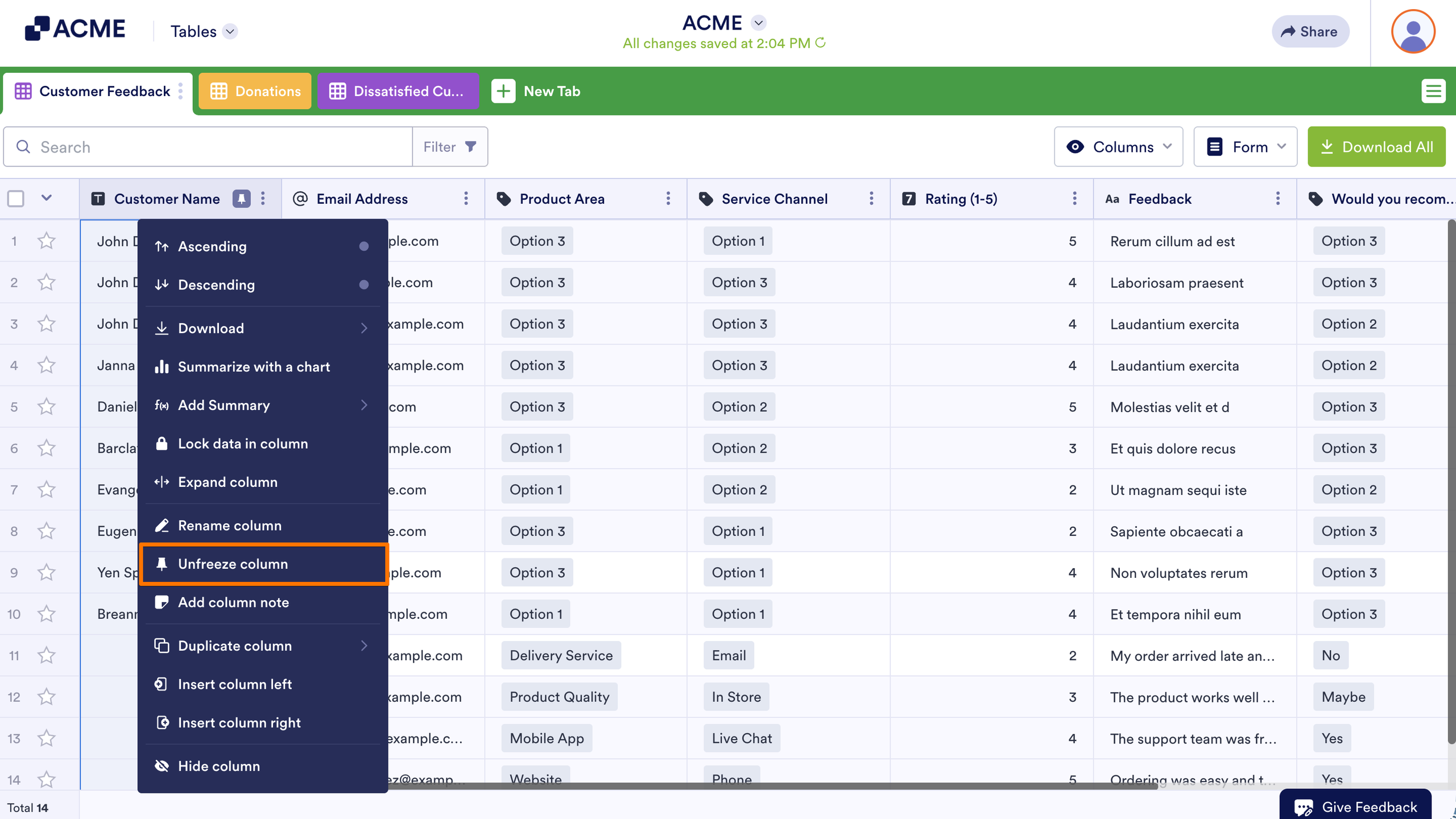 How to Freeze and Unfreeze Columns in Tables Image-2