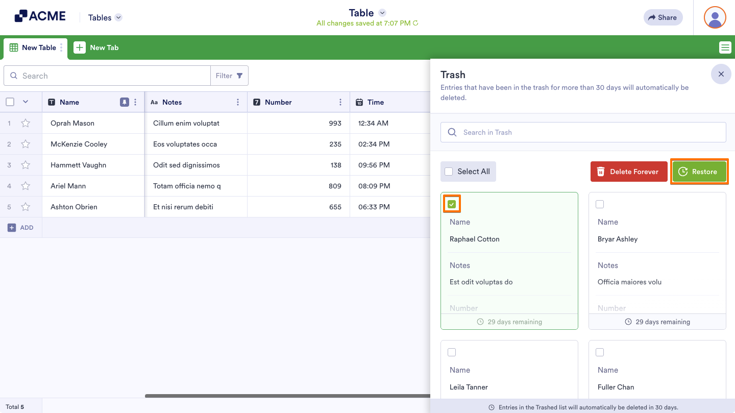 How to Restore Deleted Submissions in Tables Image-2