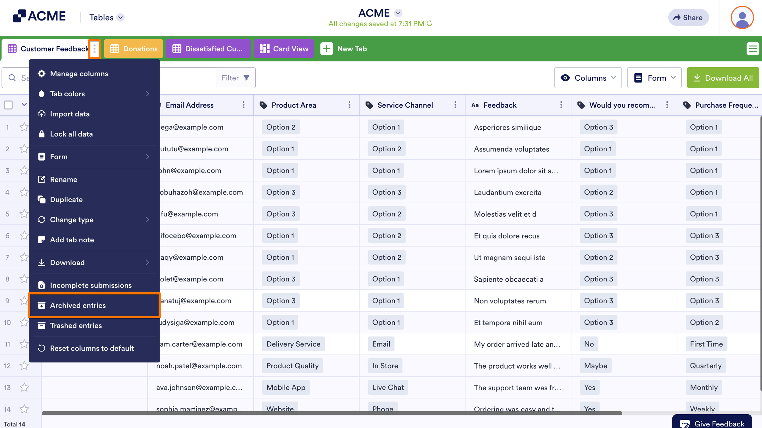 How to Archive Submission Entries in Tables Image-2