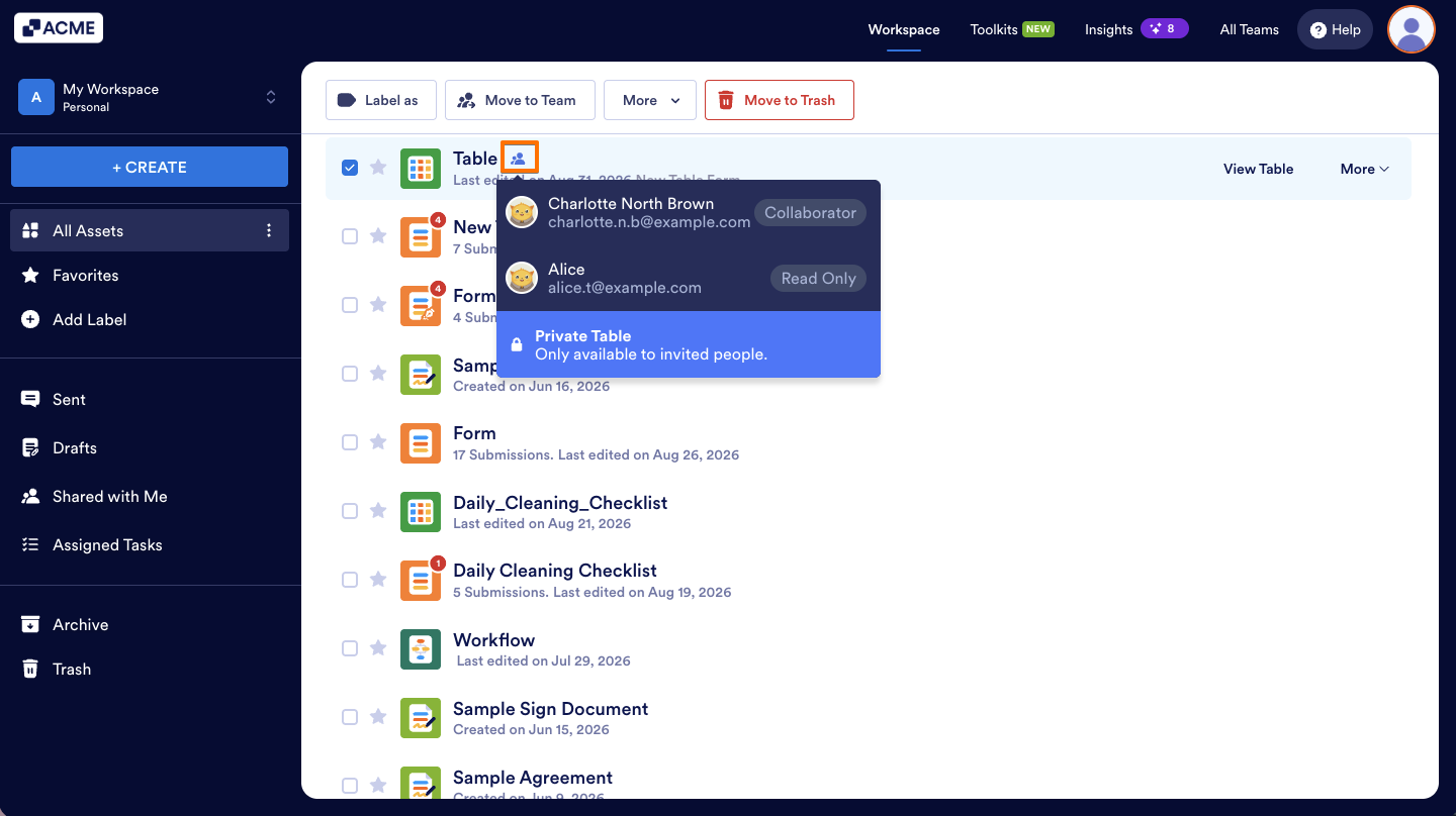 How to Share Your Submission Tables with Tables and Collaborate Image-20