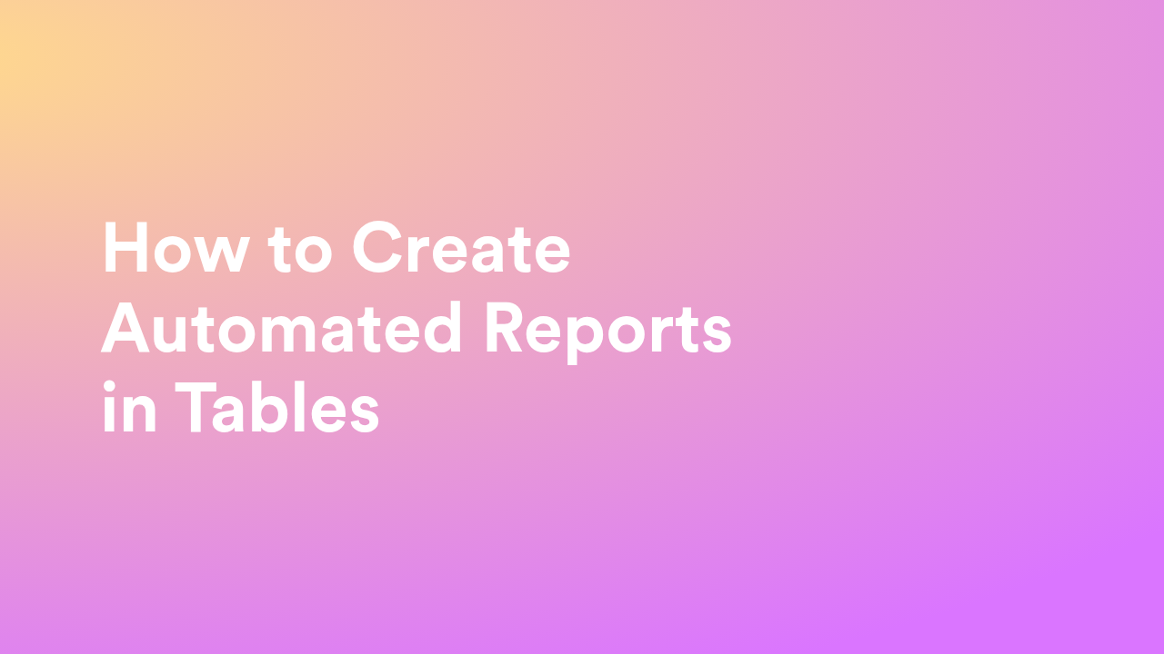 Jotform Tables