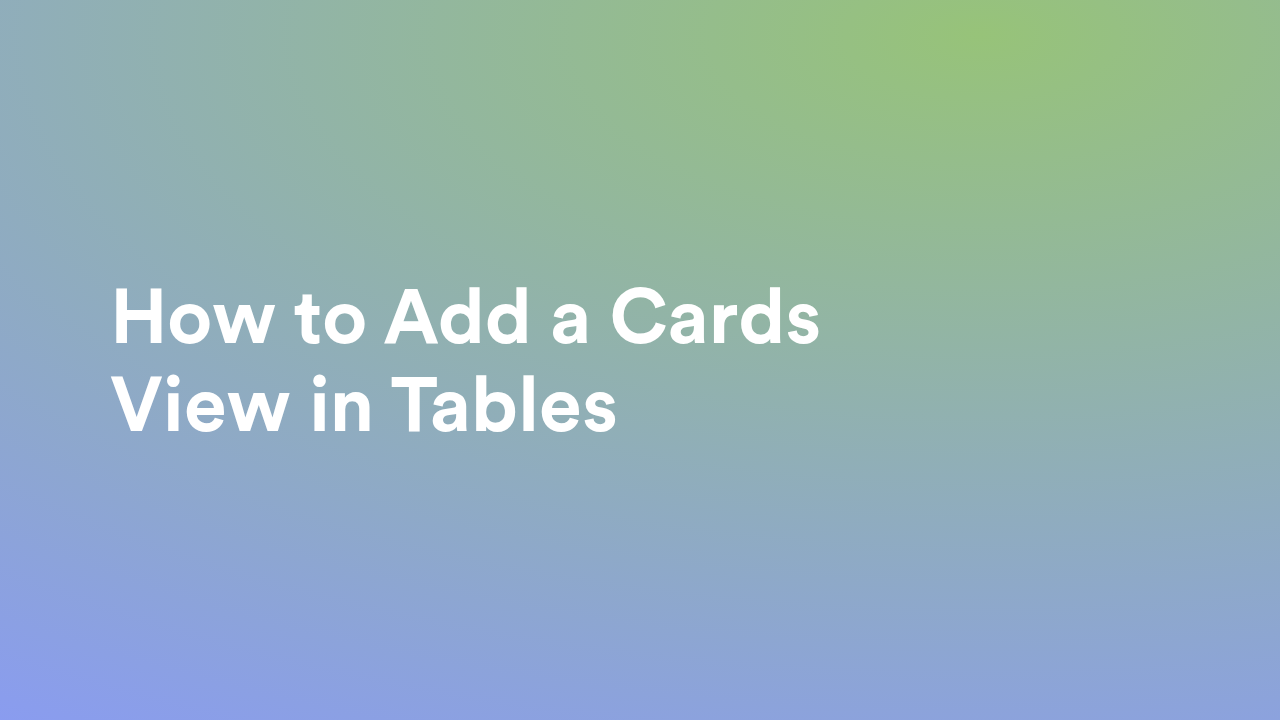 Jotform Tables