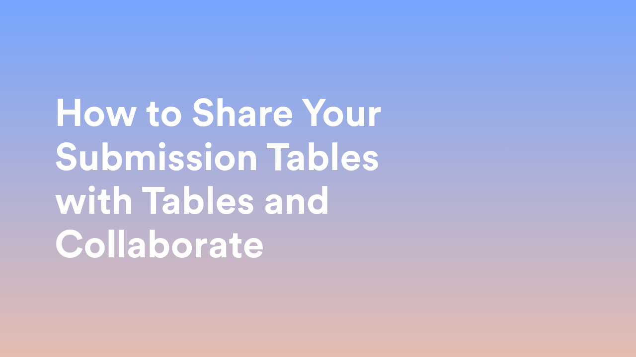 Jotform Tables