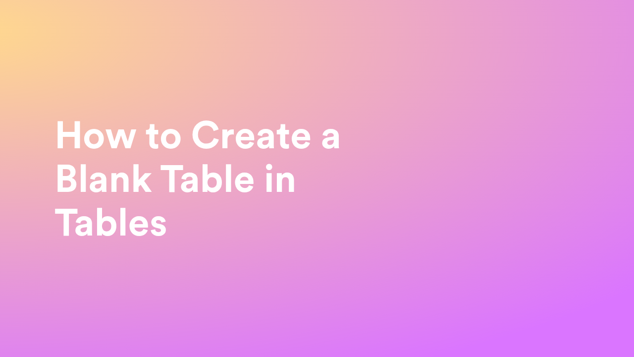 Jotform Tables