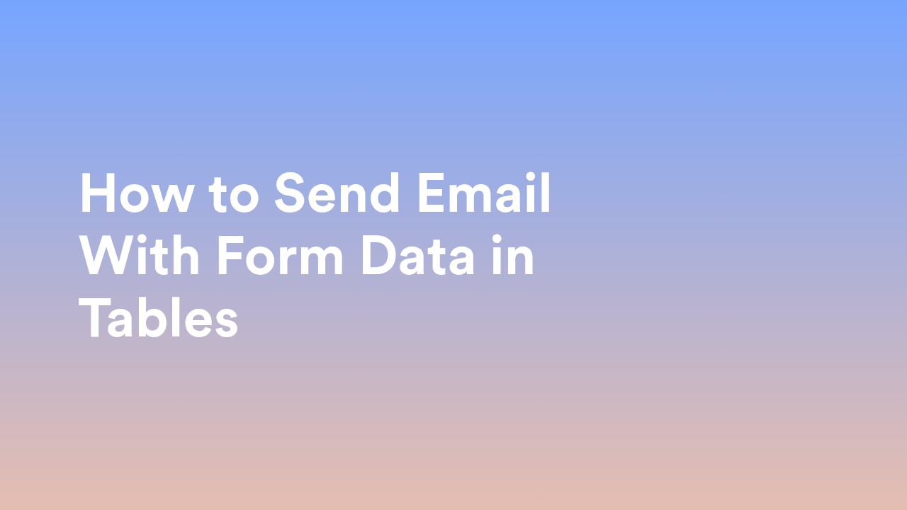 Jotform Tables