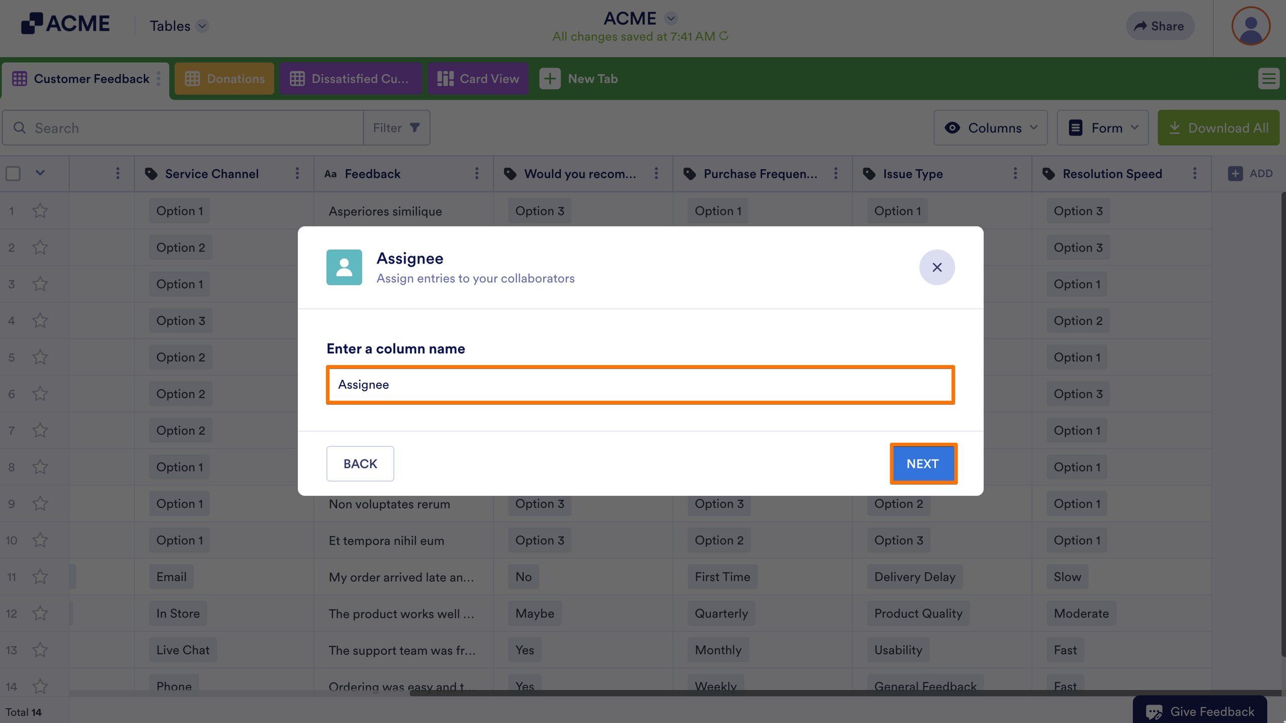 How to Assign Entries to Collaborators in Tables Image-3