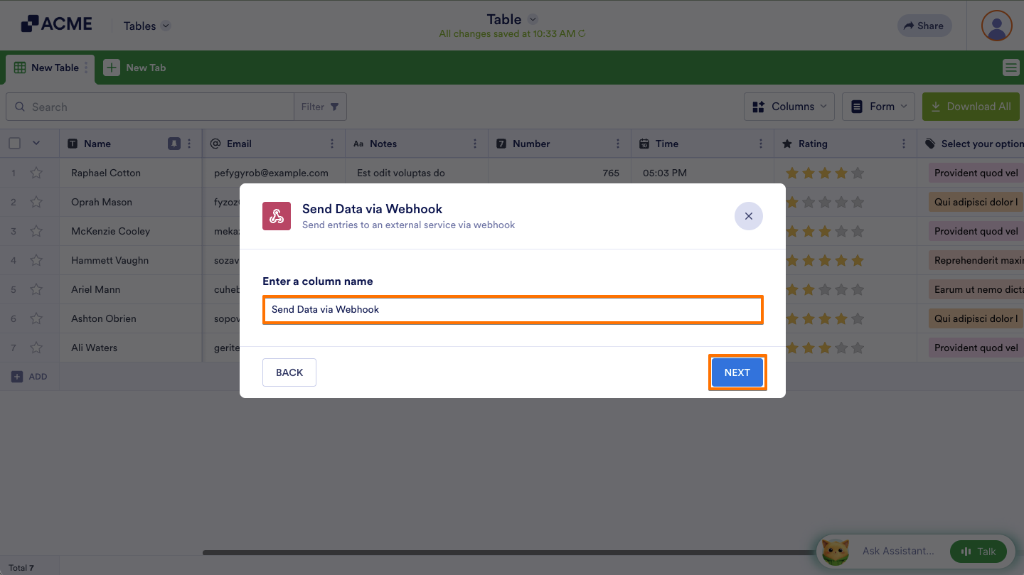 How to Send Data via Webhook in Tables Image-3