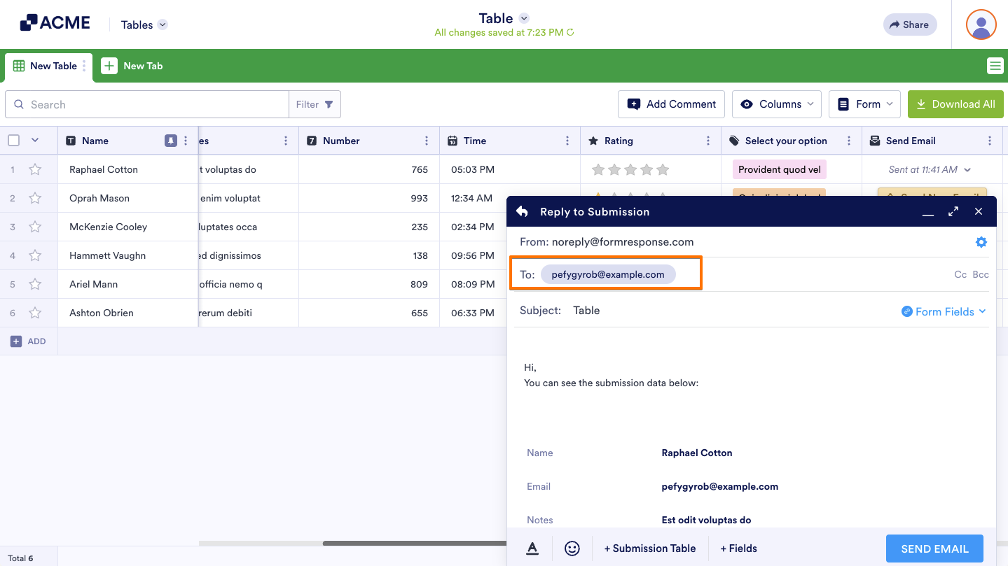How to Use Direct Emailing Options in Tables Image-5