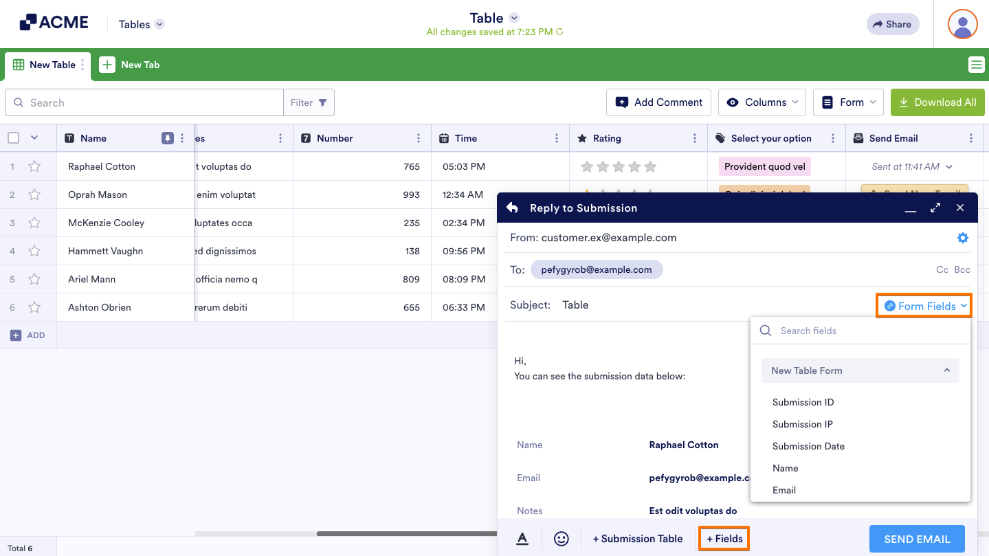 How to Use Direct Emailing Options in Tables Image-9