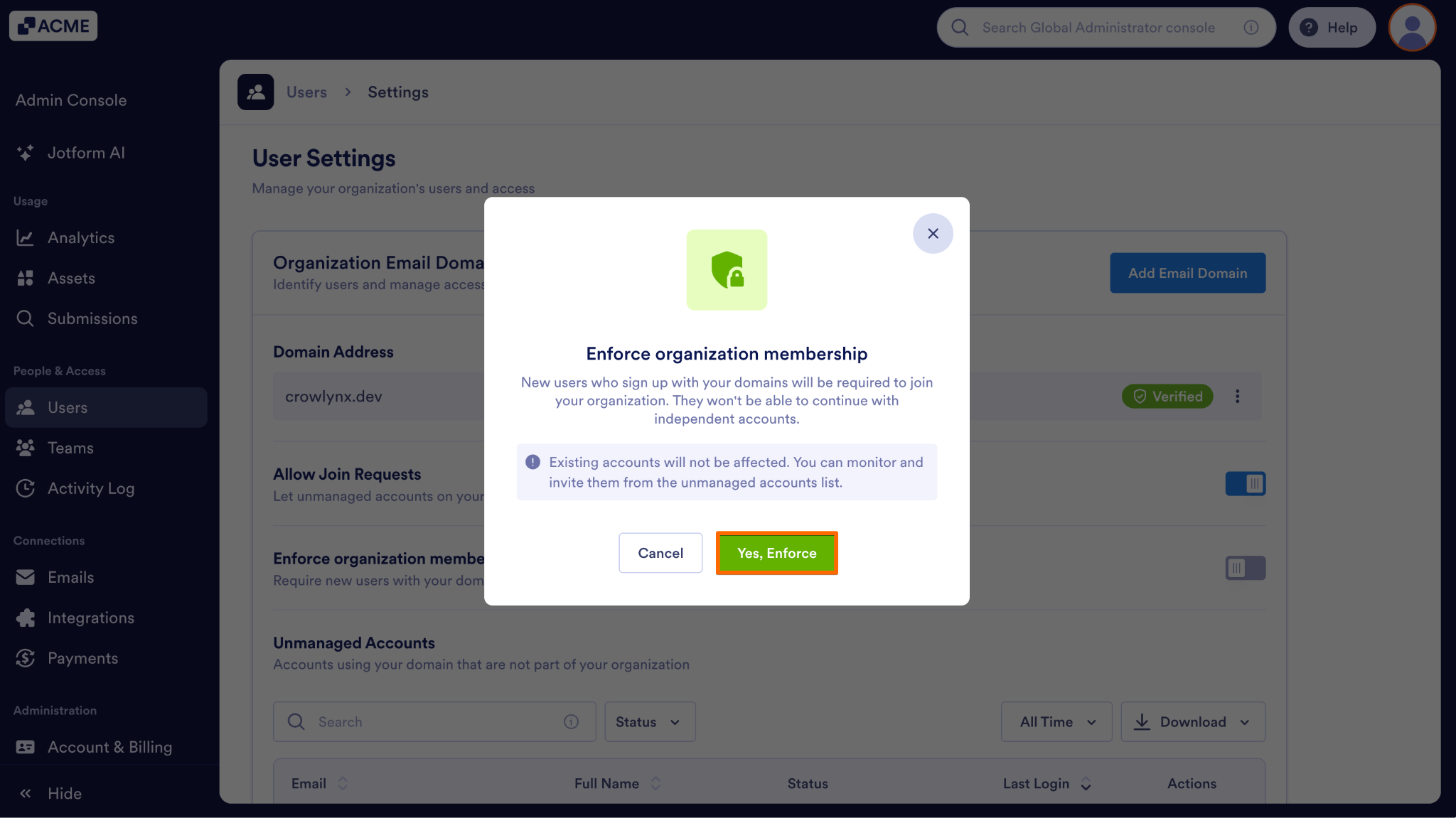 How to Restrict Standard Sign-Ups Outside Your Enterprise Server Image-3