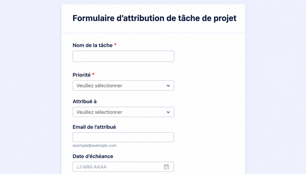 Capture d'écran du formulaire connecté aux Tableaux Kanban Jotform de la capture d'écran précédente