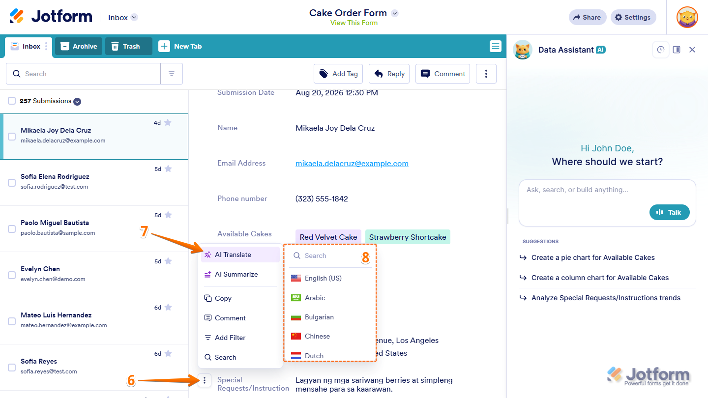 How to Use AI Data Assistant in Jotform Inbox Image-58