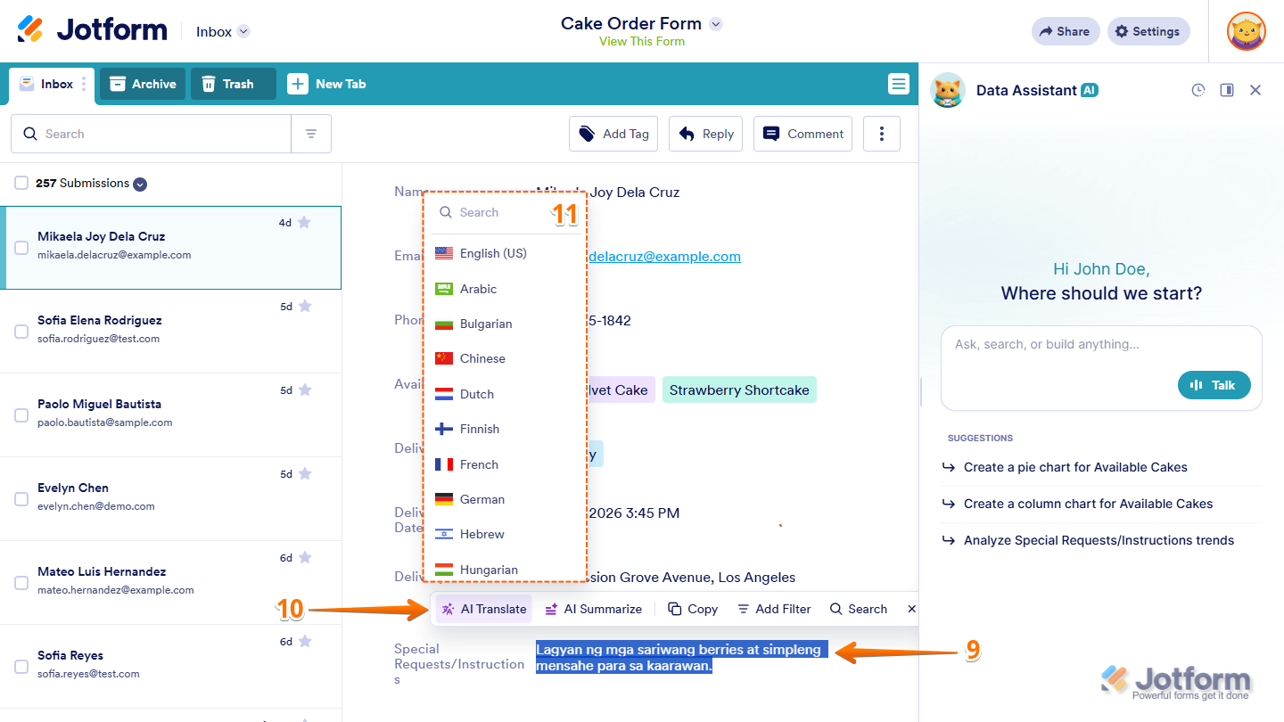 How to Use AI Data Assistant in Jotform Inbox Image-59