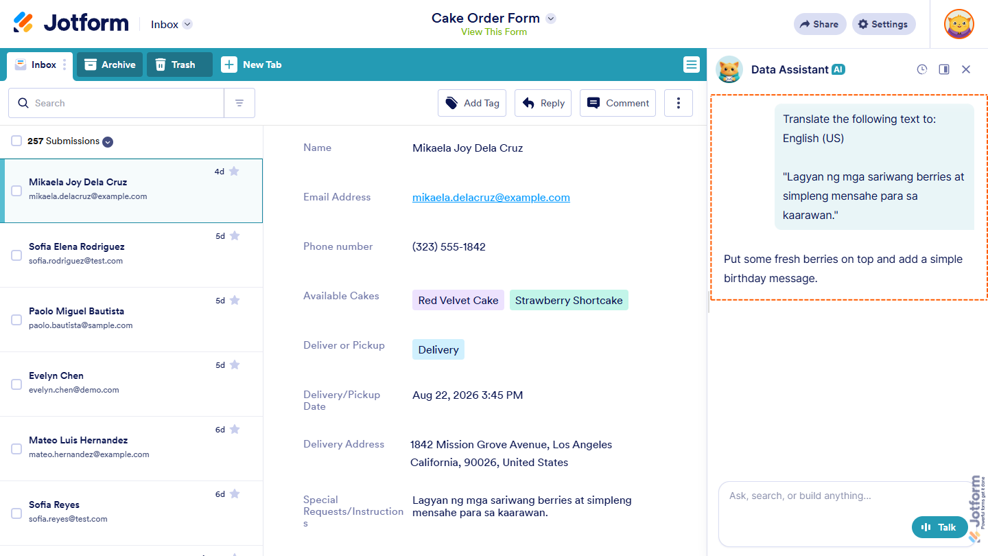 How to Use AI Data Assistant in Jotform Inbox Image-60