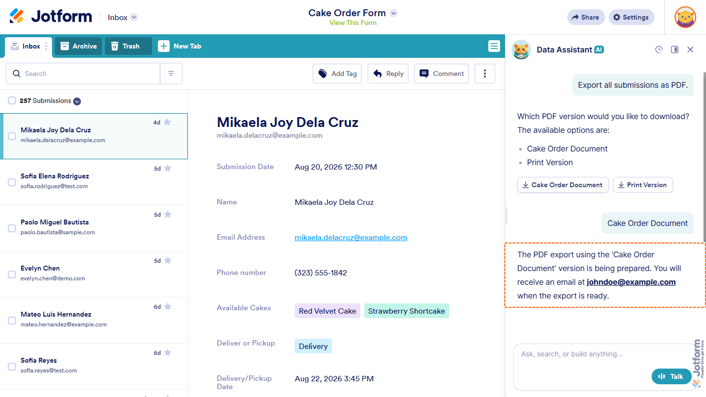 How to Use AI Data Assistant in Jotform Inbox Image-50