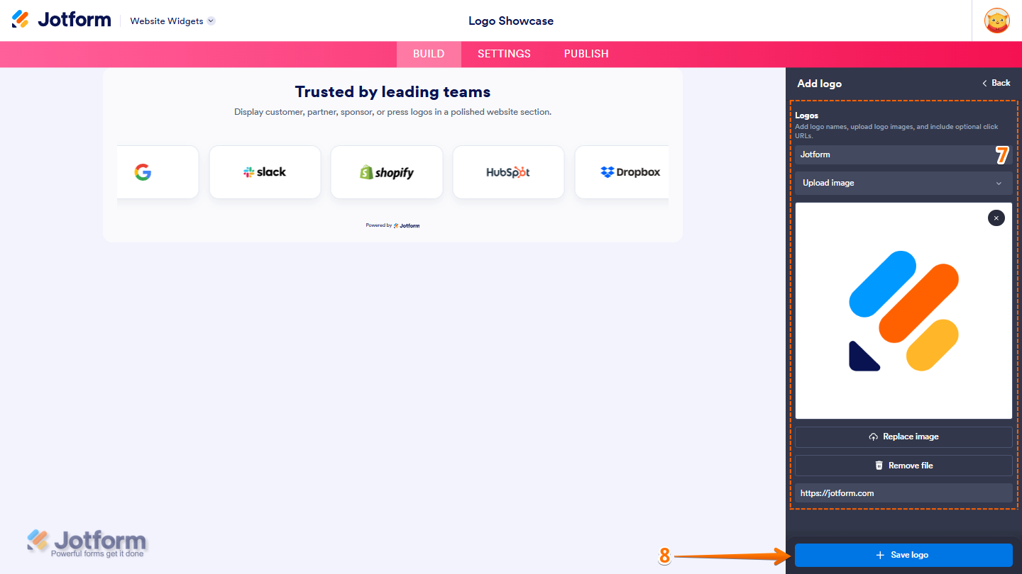Add Logo settings
