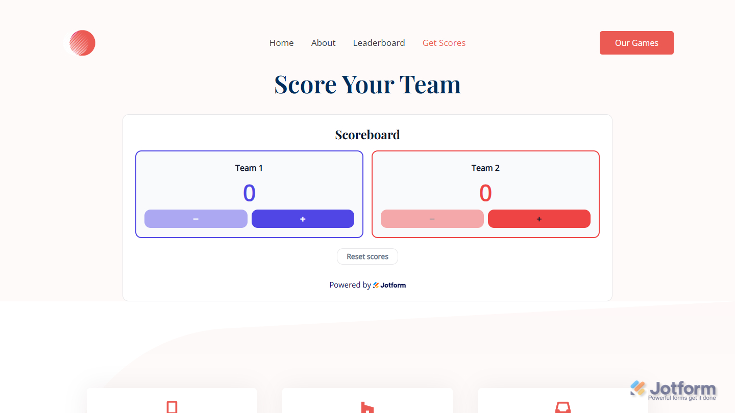 Scoreboard widget example