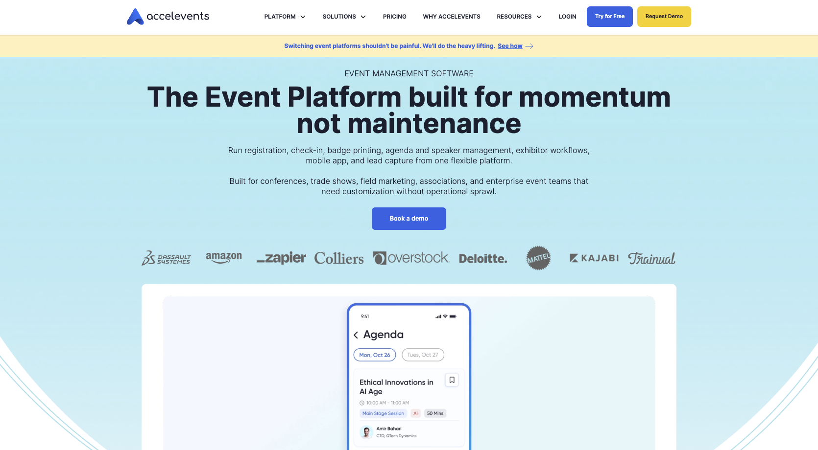 Accelevents Landing Page