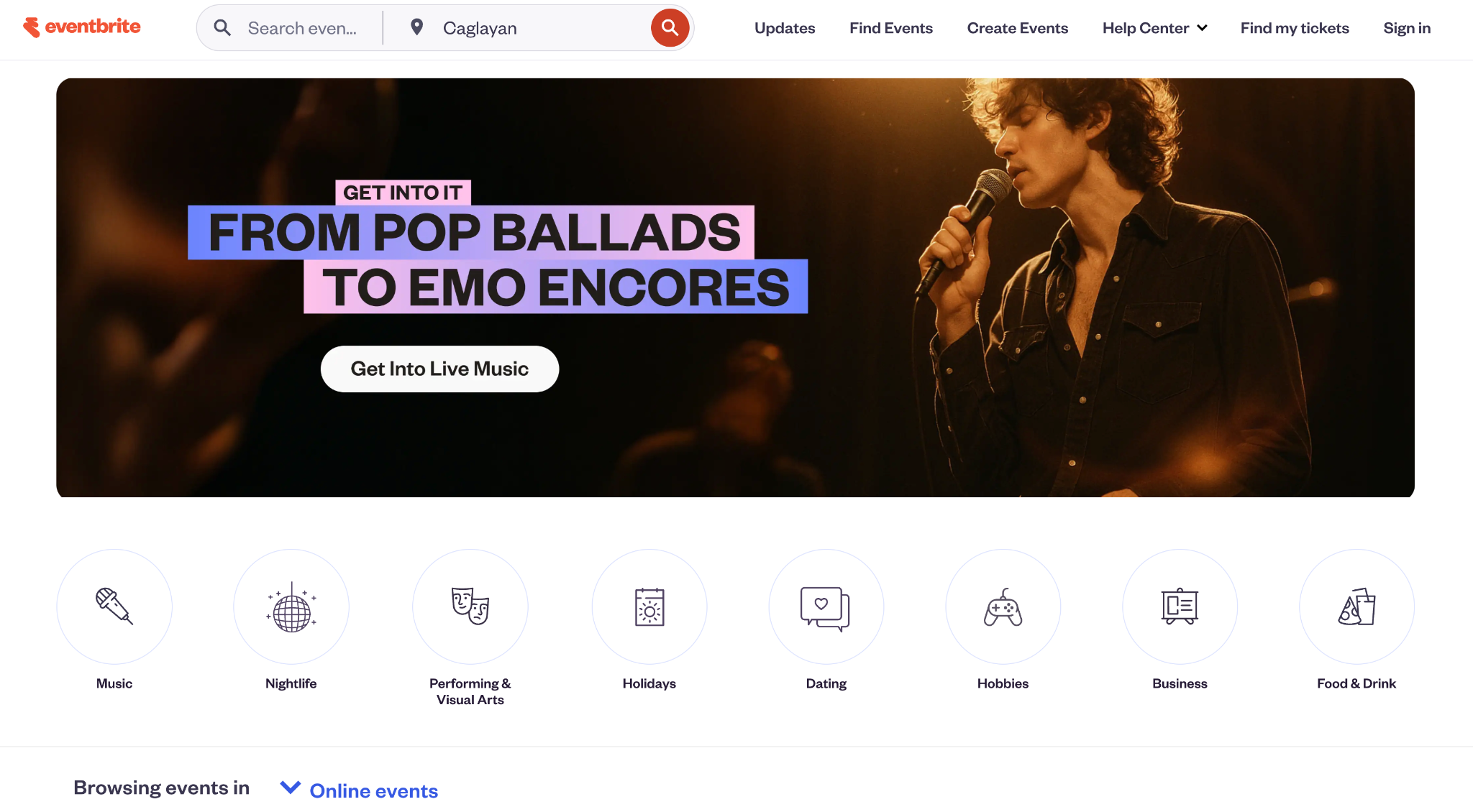 Eventbrite Landing Page