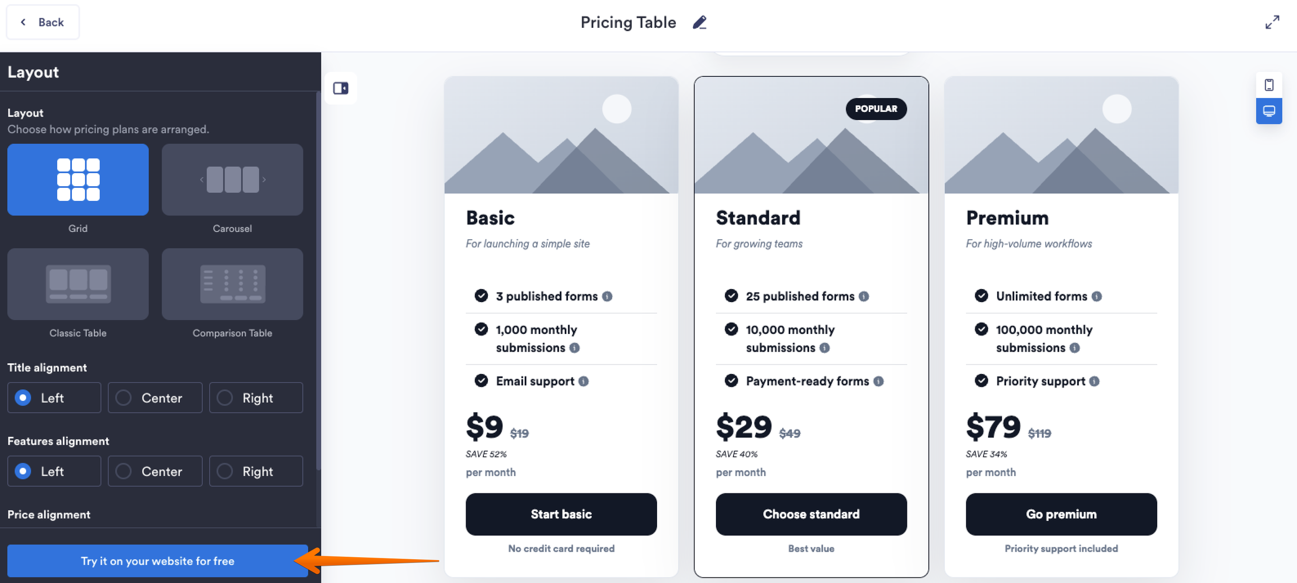 How to build a responsive Squarespace pricing table without custom CSS Image-1