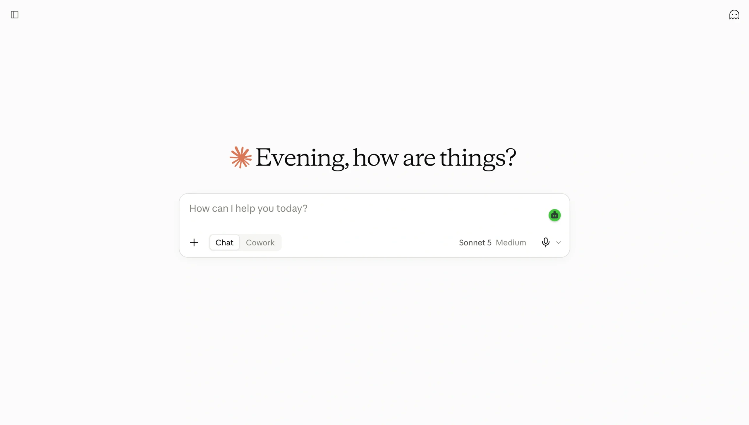 Screenshot of the Claude prompt area