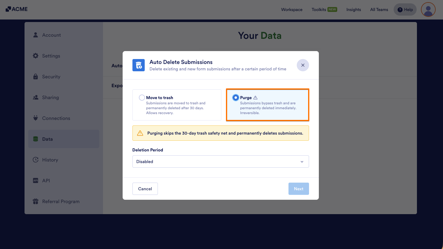 How to Purge Form Submissions Automatically Image-14