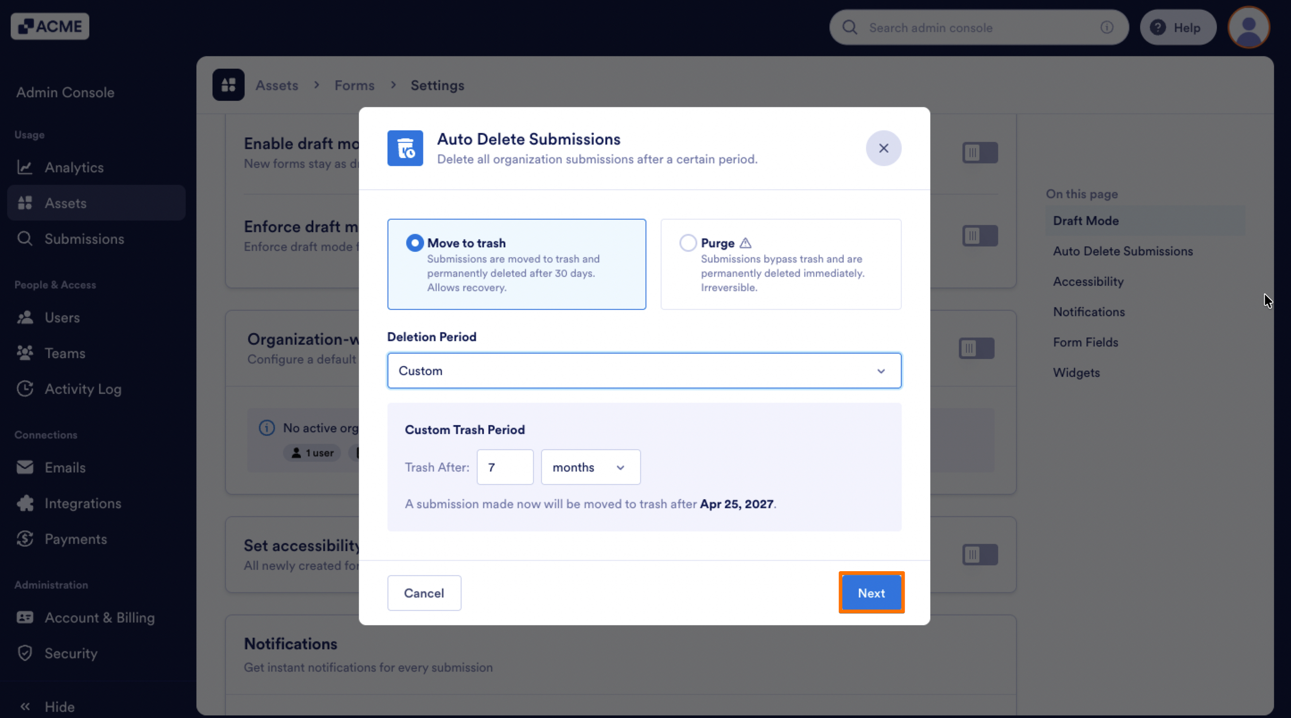 How to Manage Organization-wide Auto Delete Submissions Image-12